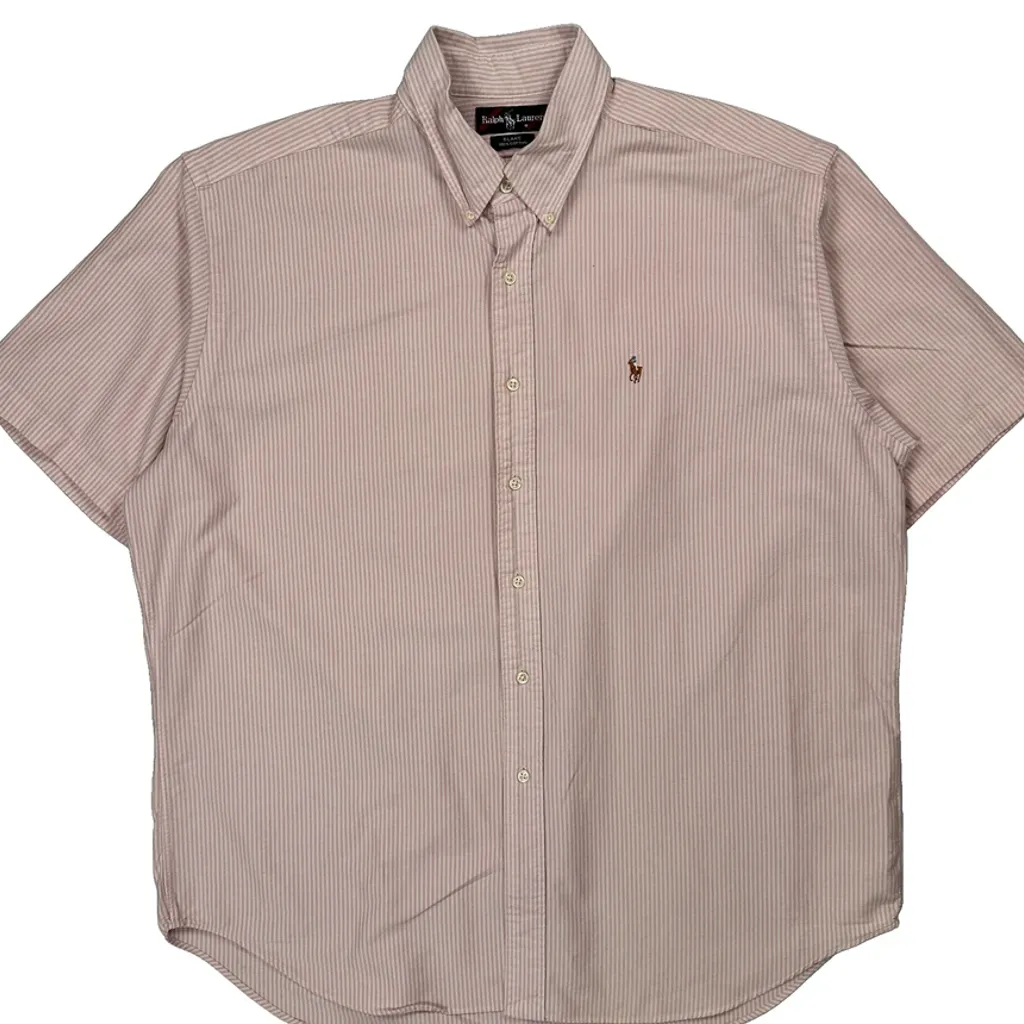 Blake Shirt Ralph Lauren Striped Short Sleeve Shirt - XL Pink Cotton - Image 5