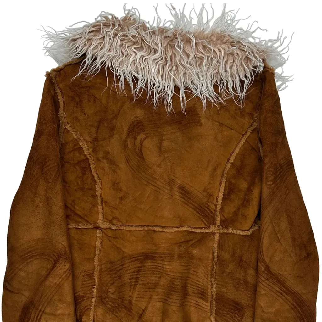 Blanc Noir Cropped Afghan Jacket - Large Brown Faux Fur - Image 9