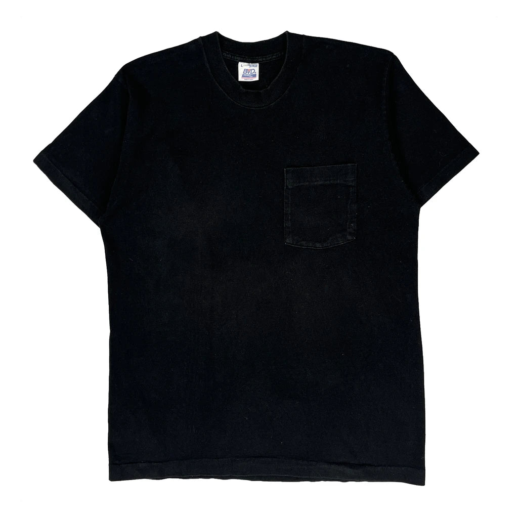 Blank Bvd Single Stitch T-Shirt - Large Black Cotton