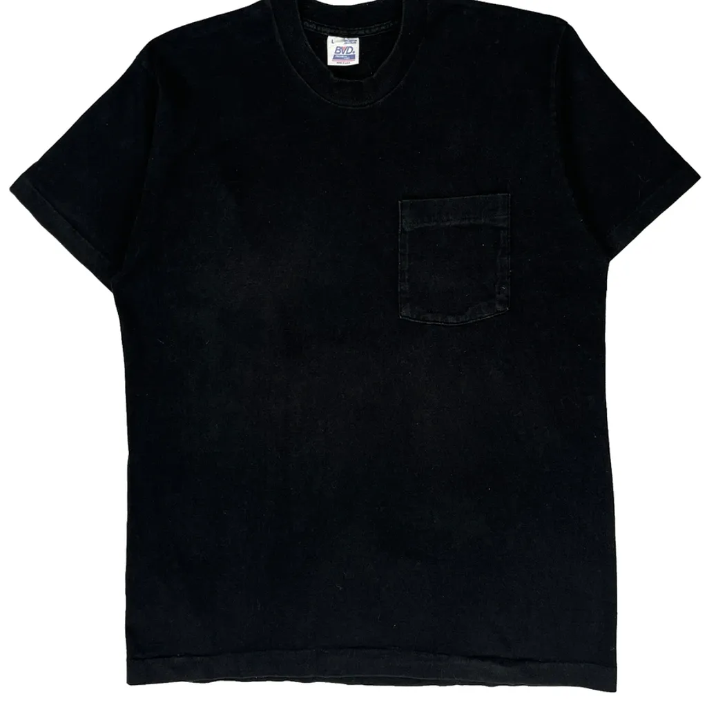 Blank Bvd Single Stitch T-Shirt - Large Black Cotton - Image 5