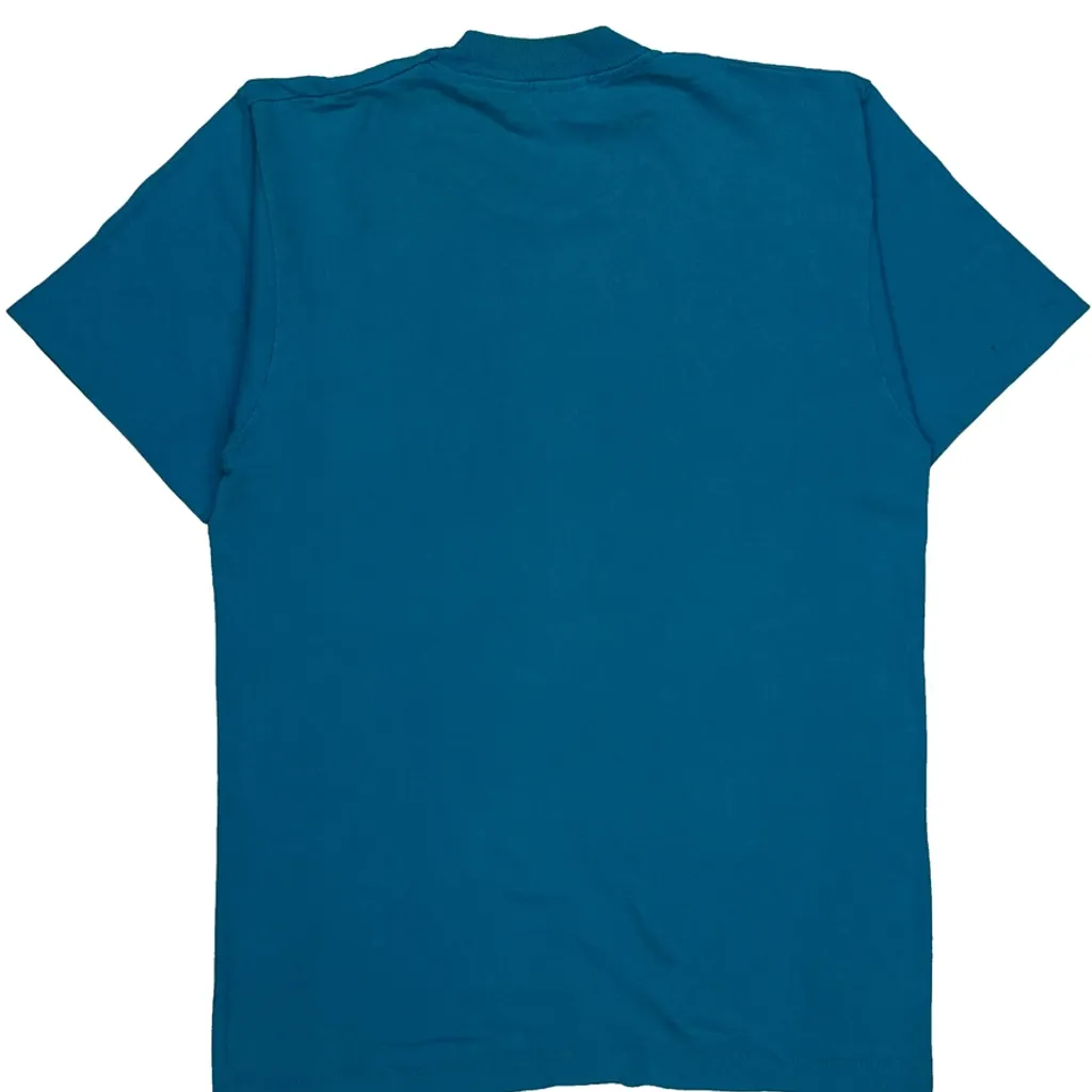 Blank Bvd Single Stitch T-Shirt - Medium Blue Cotton - Image 6