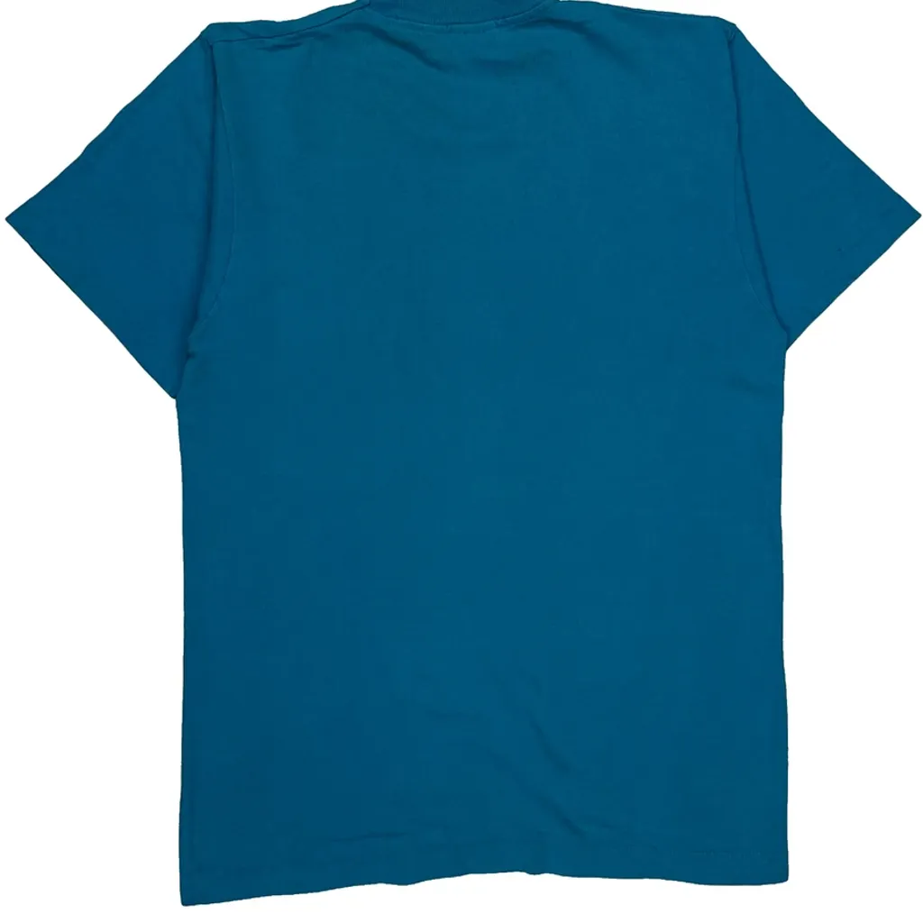 Blank Bvd Single Stitch T-Shirt - Medium Blue Cotton - Image 7