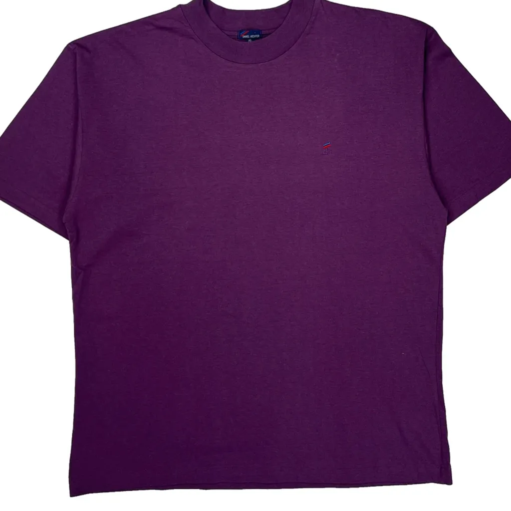 Blank Daniel Hechter Single Stitch T-Shirt - XL Purple Cotton - Image 5