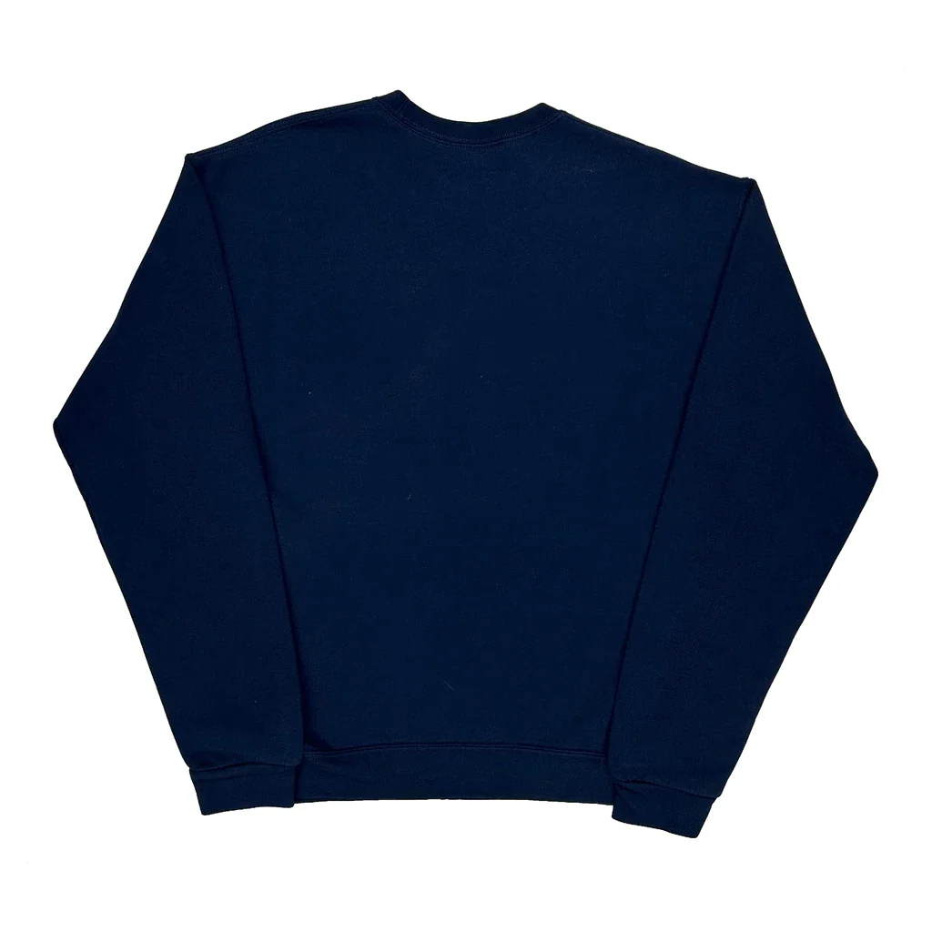 Blank Fruit Of The Loom Sweatshirt - Medium Navy Cotton - Image 2
