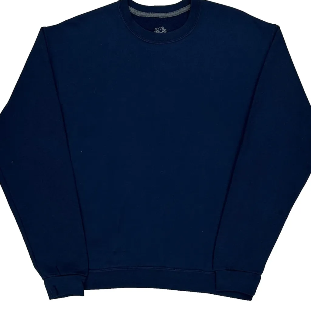 Blank Fruit Of The Loom Sweatshirt - Medium Navy Cotton - Image 5