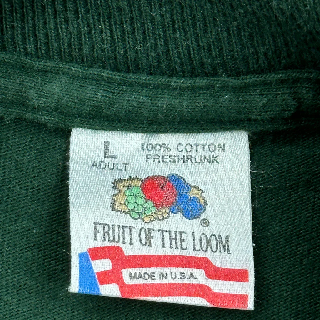 Blank Fruit Of The Loom Single Stitch T-Shirt - Large Green Cotton - Image 3