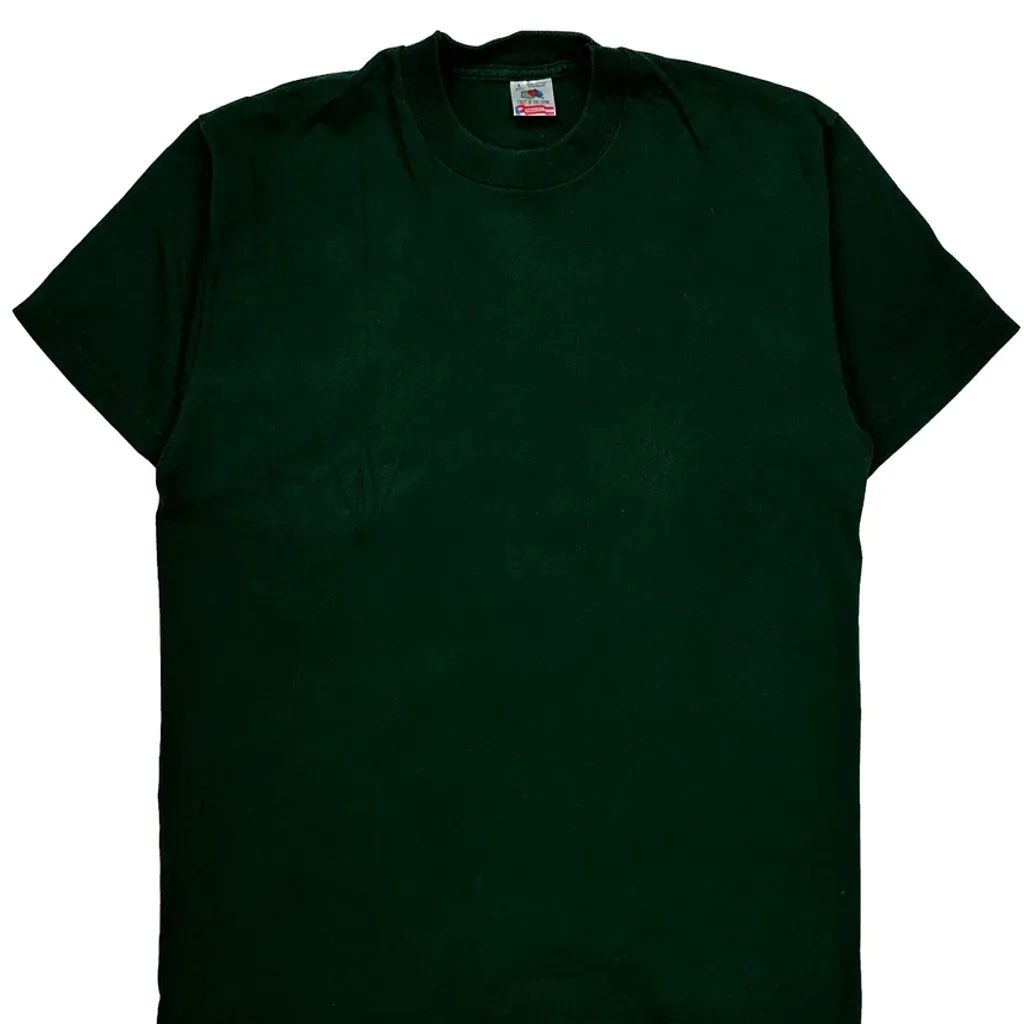 Blank Fruit Of The Loom Single Stitch T-Shirt - Large Green Cotton - Image 4