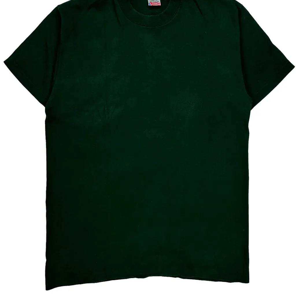 Blank Fruit Of The Loom Single Stitch T-Shirt - Large Green Cotton - Image 5