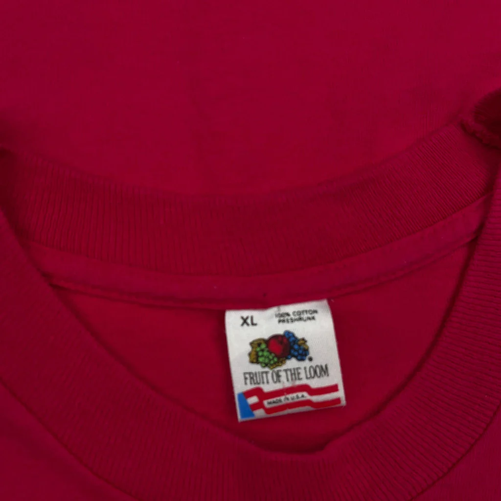 Blank Fruit Of The Loom Single Stitch T-Shirt - XL Red Cotton - Image 3