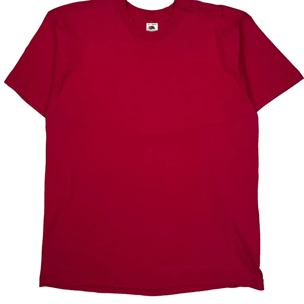 Blank Fruit Of The Loom Single Stitch T-Shirt - XL Red Cotton - Image 4