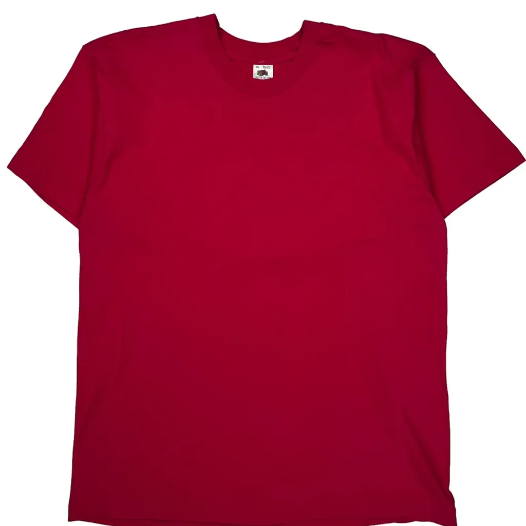 Blank Fruit Of The Loom Single Stitch T-Shirt - XL Red Cotton - Image 5