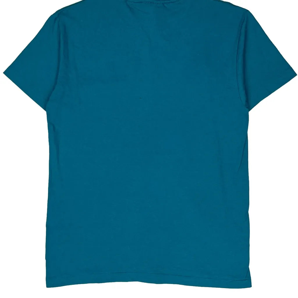 Blank Hanes Single Stitch T-Shirt - Medium Blue Cotton - Image 7