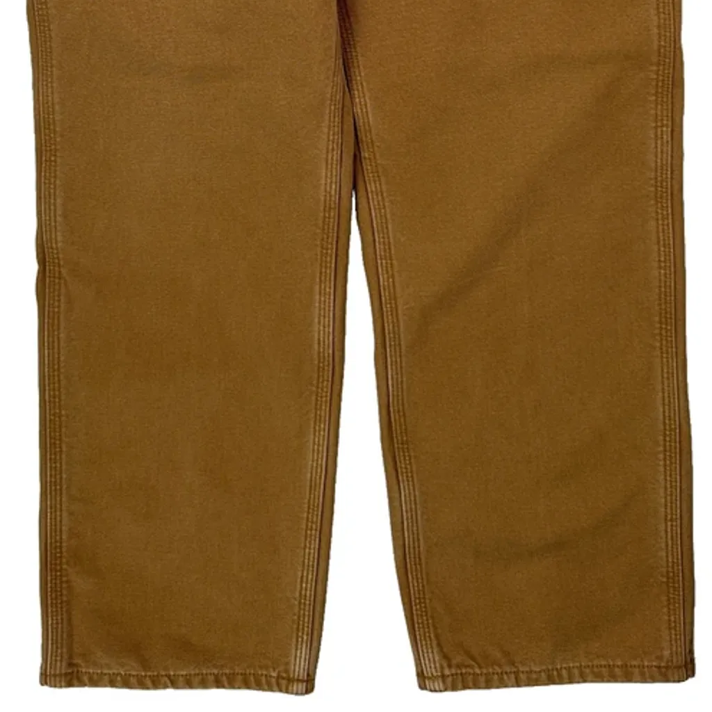 Blanket Flannel Lined Carhartt B111 Brn Carpenter Trousers - 32W 31L Brown Cotton - Image 9