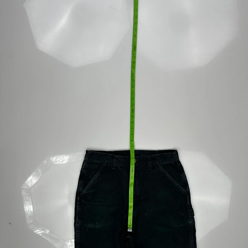 Blanket Lined Carhartt B111 Blk Carpenter Trousers - 31W 34L Black Cotton - Image 4