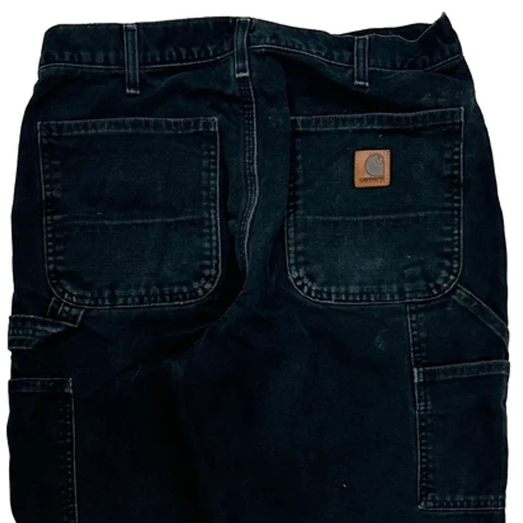 Blanket Lined Carhartt B111 Blk Carpenter Trousers - 31W 34L Black Cotton - Image 7