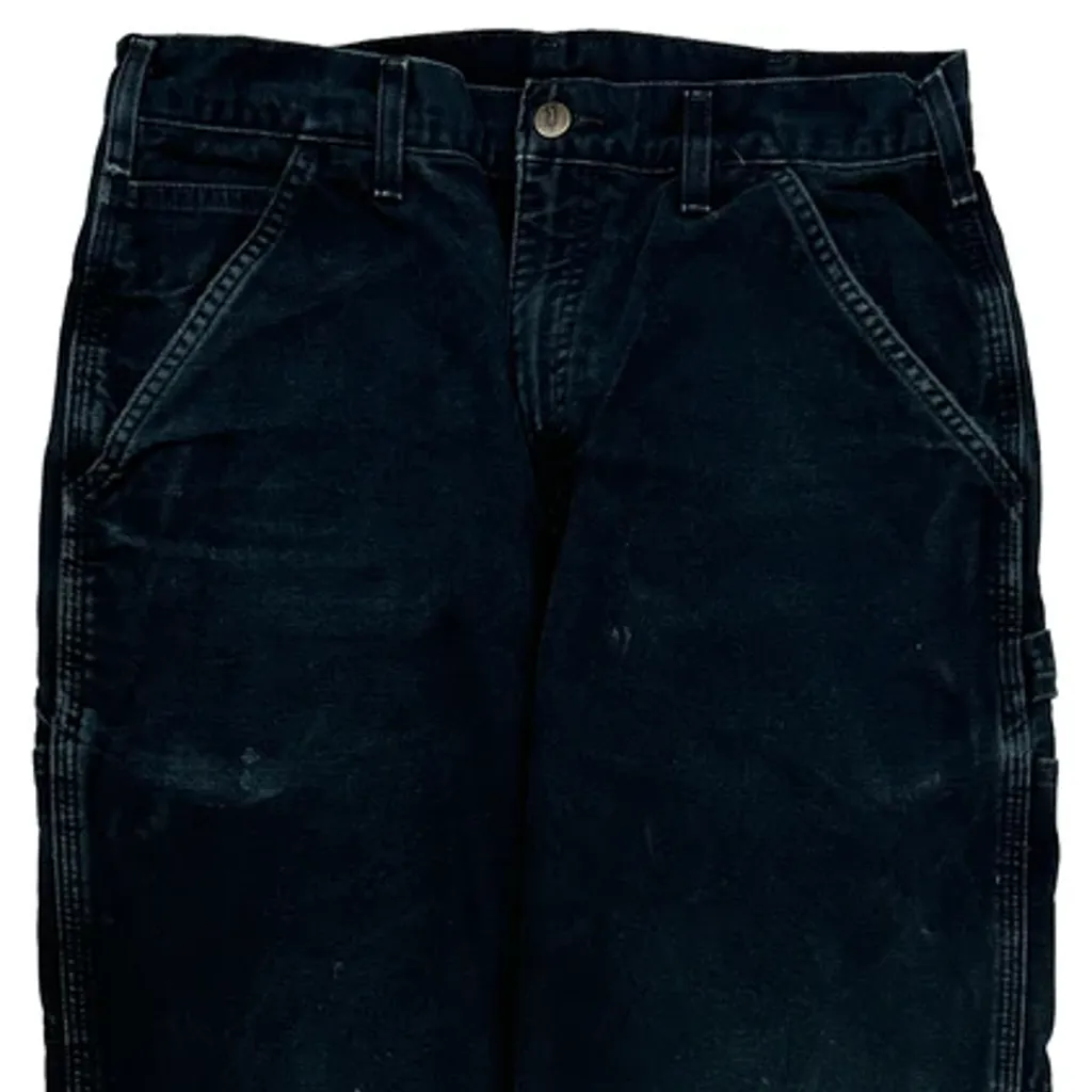 Blanket Lined Carhartt B111 Blk Carpenter Trousers - 31W 34L Black Cotton - Image 9