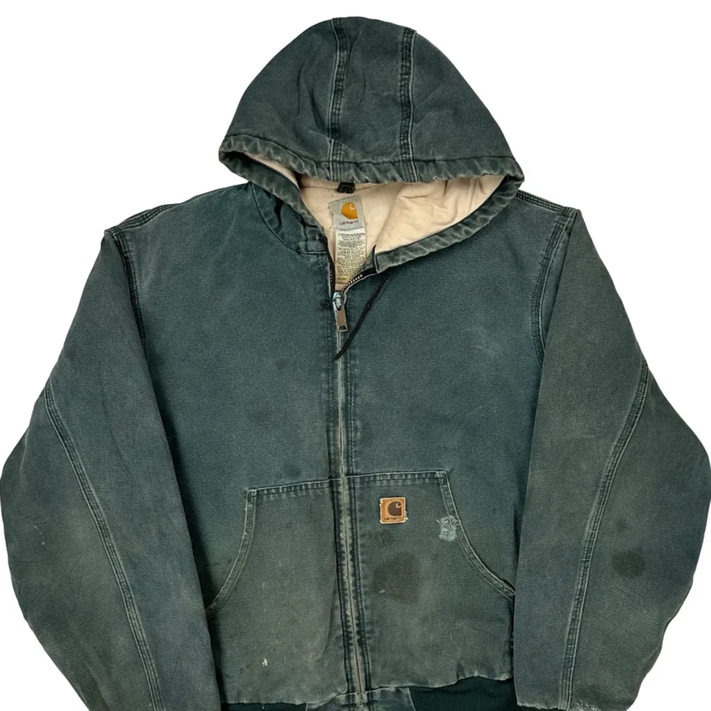 Blanket Lined Carhartt Htg Active Jacket - Large Green Cotton - Image 4