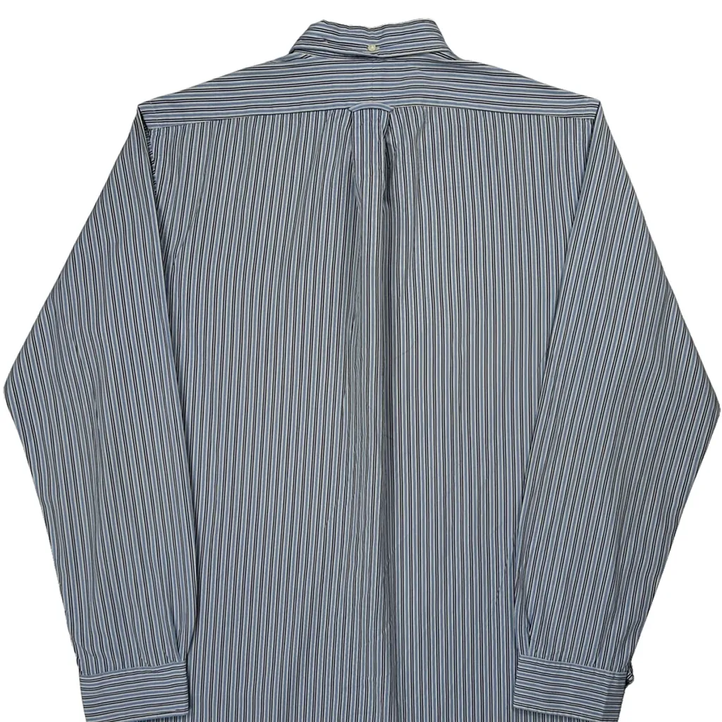 Bleecker Custom Fit Ralph Lauren Striped Shirt - Large Blue Cotton - Image 7