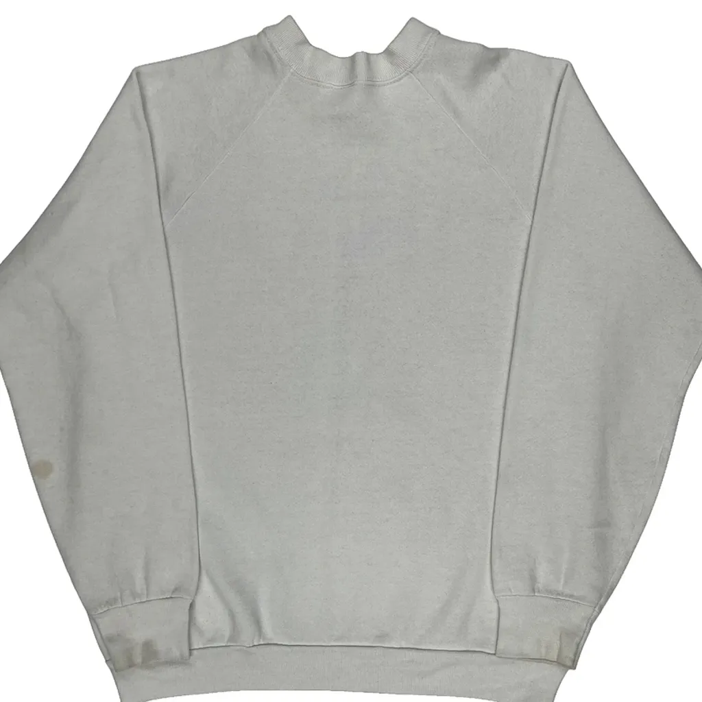 Blue Devils Fruit Of The Loom College Sweatshirt - Large White Cotton - Image 6