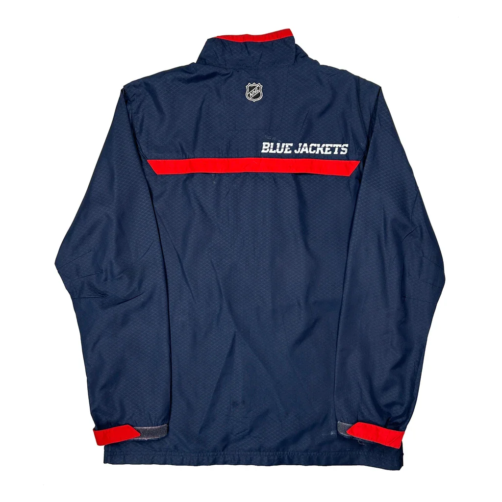 Blue Jackets Reebok Windbreaker - Medium Navy Polyester - Image 2