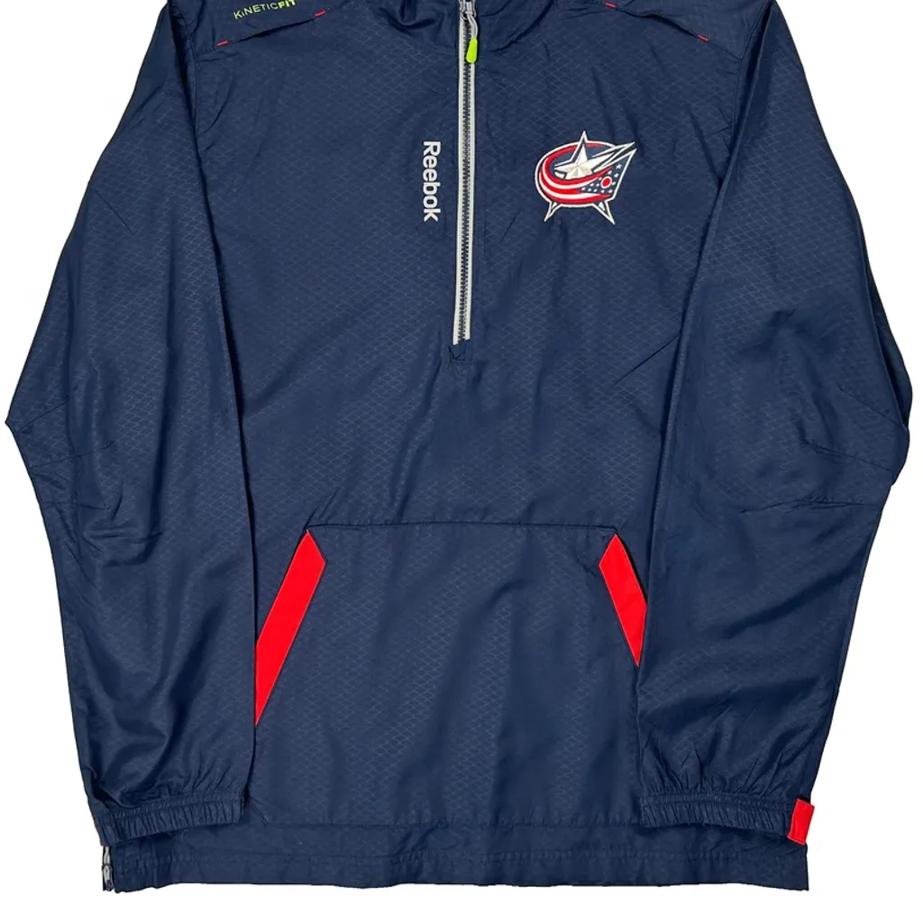 Blue Jackets Reebok Windbreaker - Medium Navy Polyester - Image 4