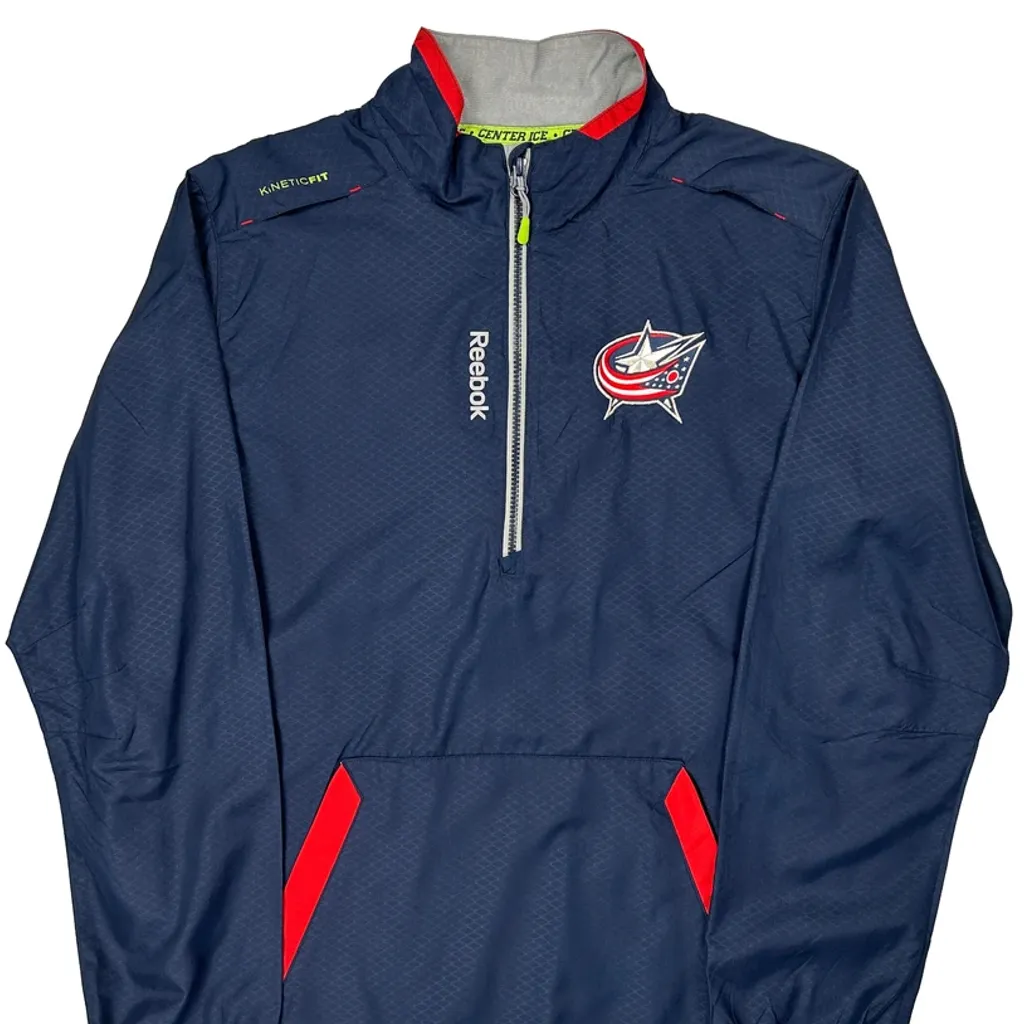 Blue Jackets Reebok Windbreaker - Medium Navy Polyester - Image 5
