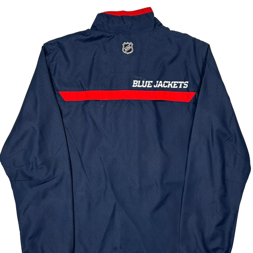 Blue Jackets Reebok Windbreaker - Medium Navy Polyester - Image 6