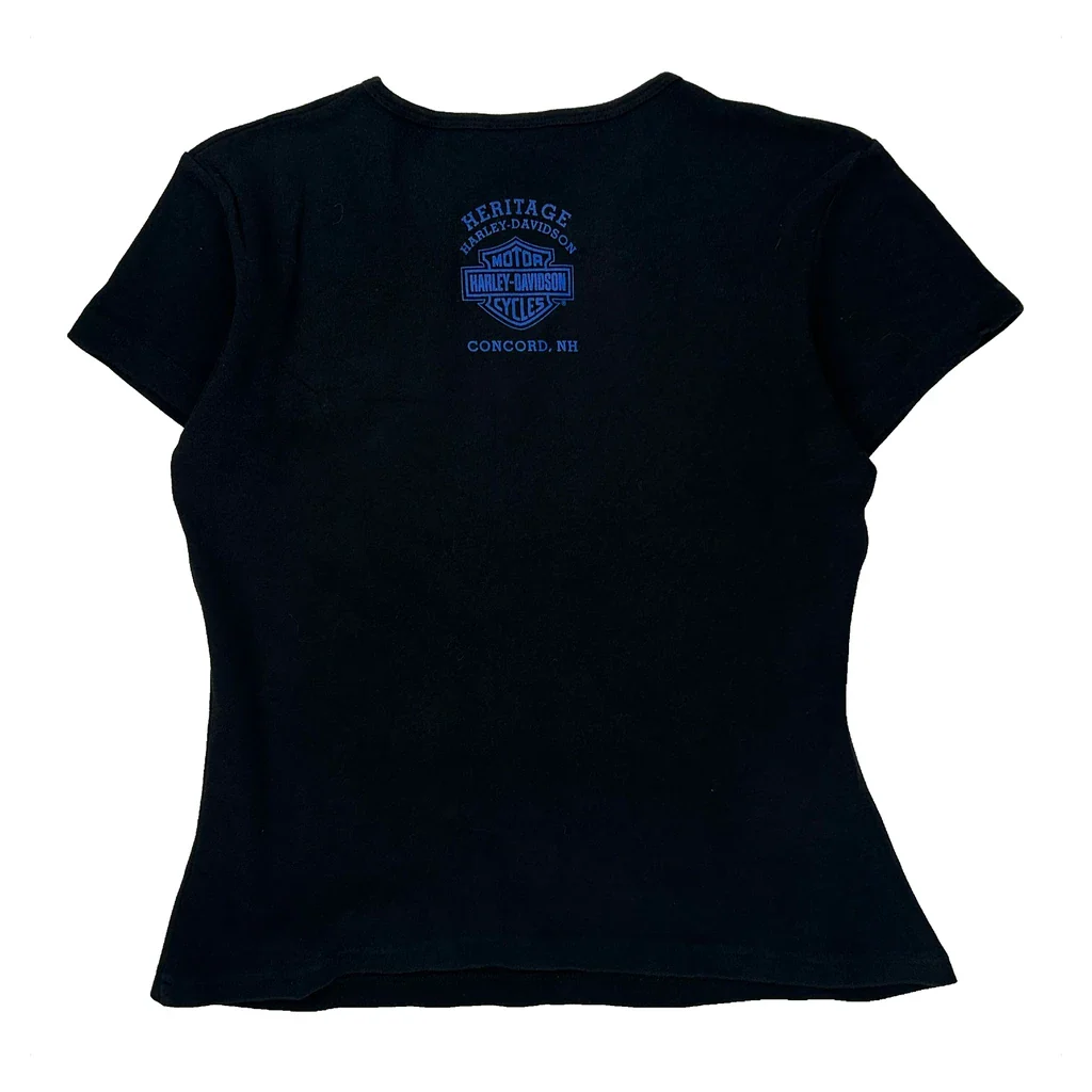 Blue Week 2005 New Hampshire Harley Davidson Graphic T-Shirt - Large Black Cotton - Image 2