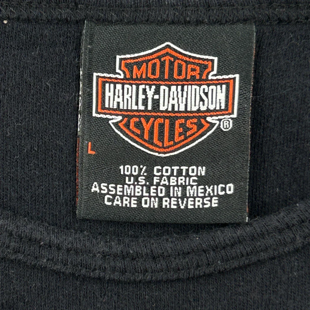Blue Week 2005 New Hampshire Harley Davidson Graphic T-Shirt - Large Black Cotton - Image 3