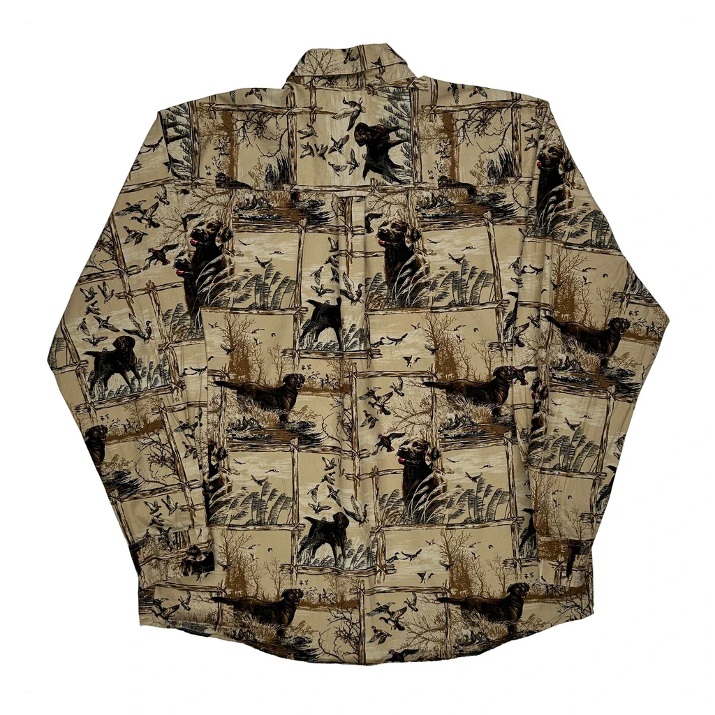 Bluff Creek Patterned Shirt - Large Beige Cotton - Image 2