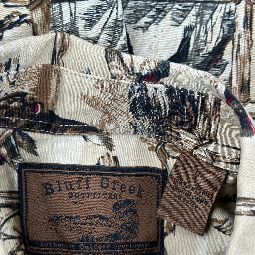 Bluff Creek Patterned Shirt - Large Beige Cotton - Image 3
