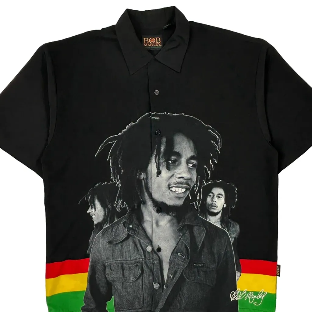 Bob Marley Dragonfly Graphic Short Sleeve Shirt - 2XL Black Polyester - Image 5