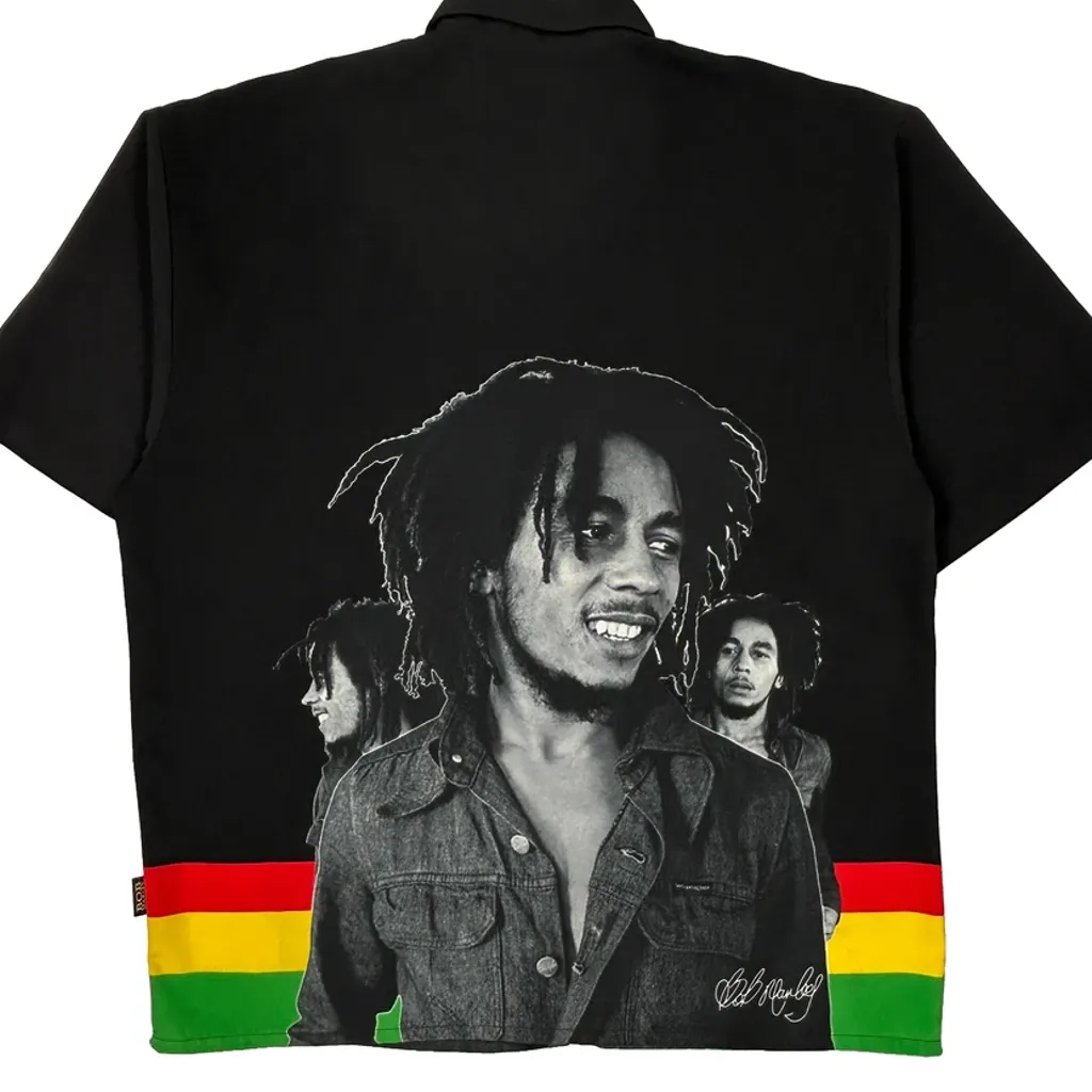Bob Marley Dragonfly Graphic Short Sleeve Shirt - 2XL Black Polyester - Image 6