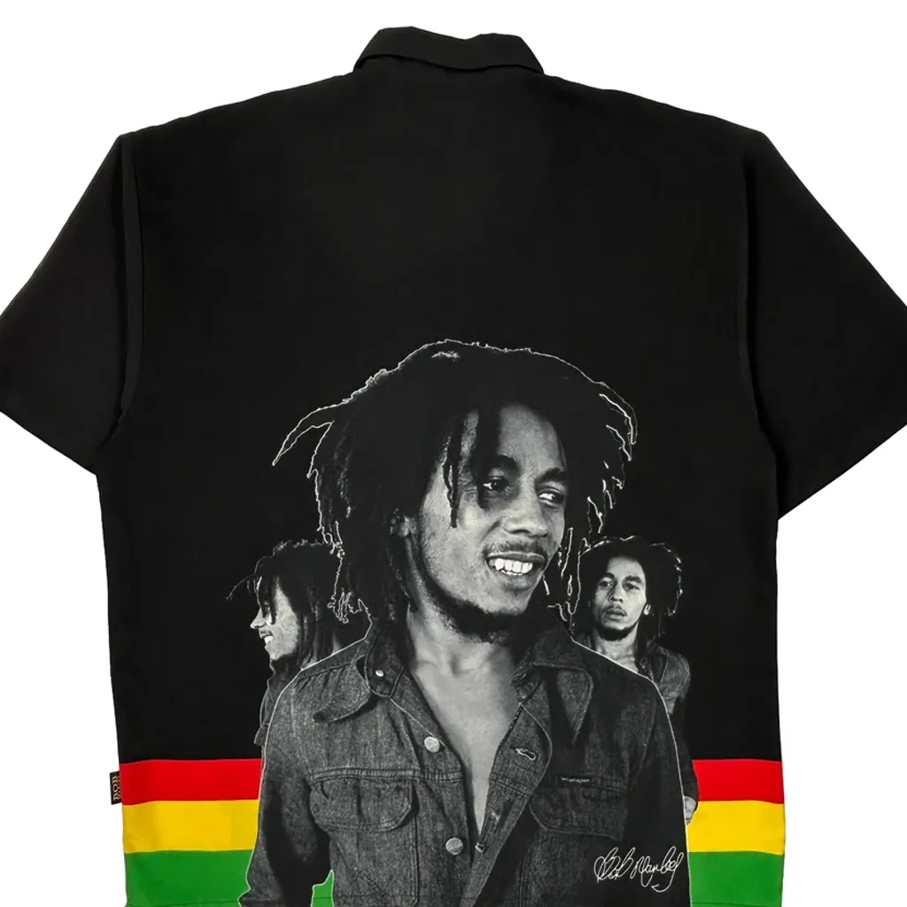 Bob Marley Dragonfly Graphic Short Sleeve Shirt - 2XL Black Polyester - Image 7