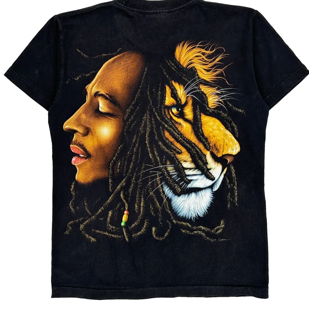 Bob Marley Survivors Graphic T-Shirt - Medium Black Cotton - Image 7