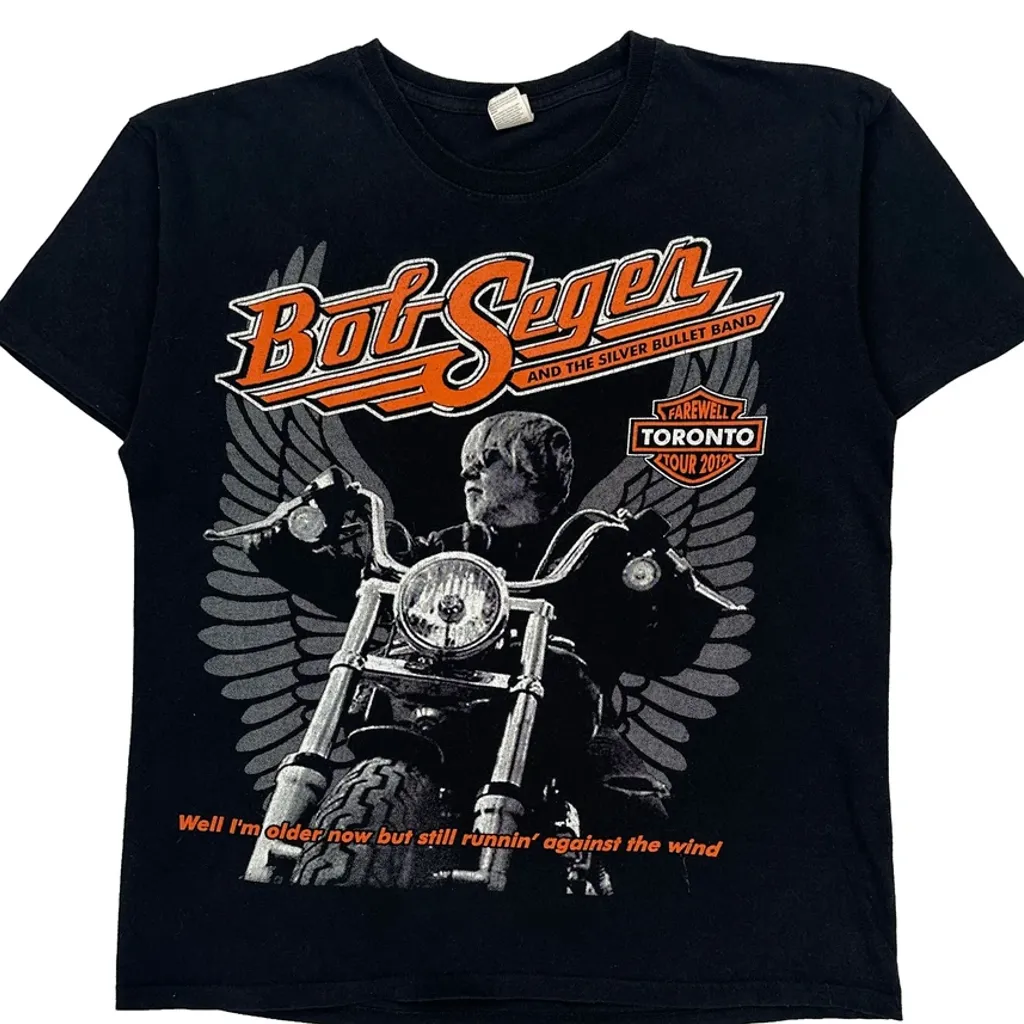 Bob Seger Tour 2019 Keya Band T-Shirt - Large Black Cotton - Image 5