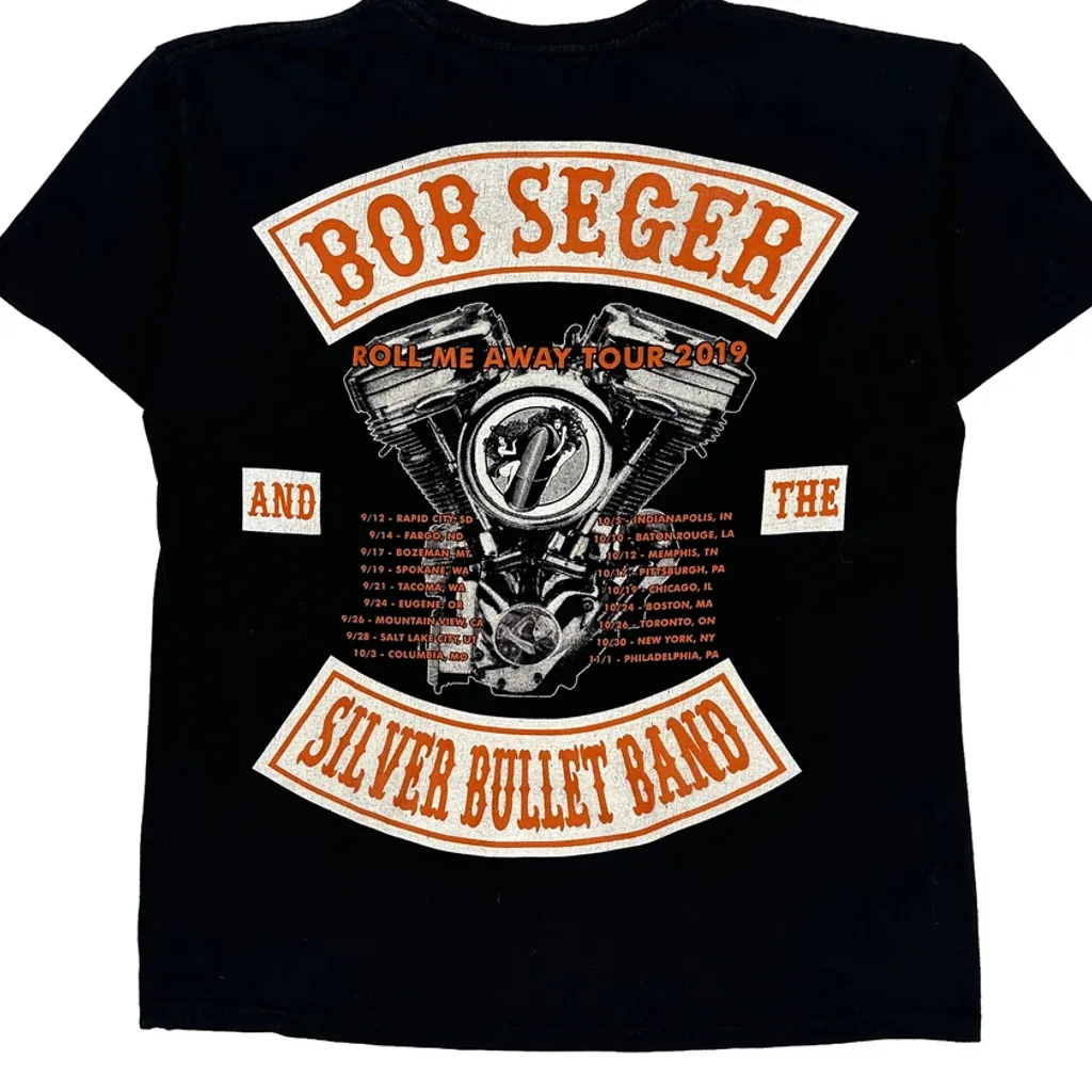 Bob Seger Tour 2019 Keya Band T-Shirt - Large Black Cotton - Image 7