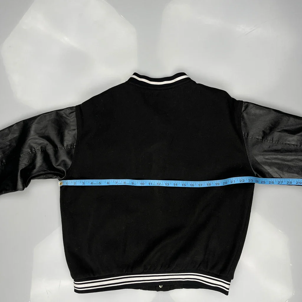 Bones Patch Unbranded Varsity Jacket - Large Black Polyester - Image 3