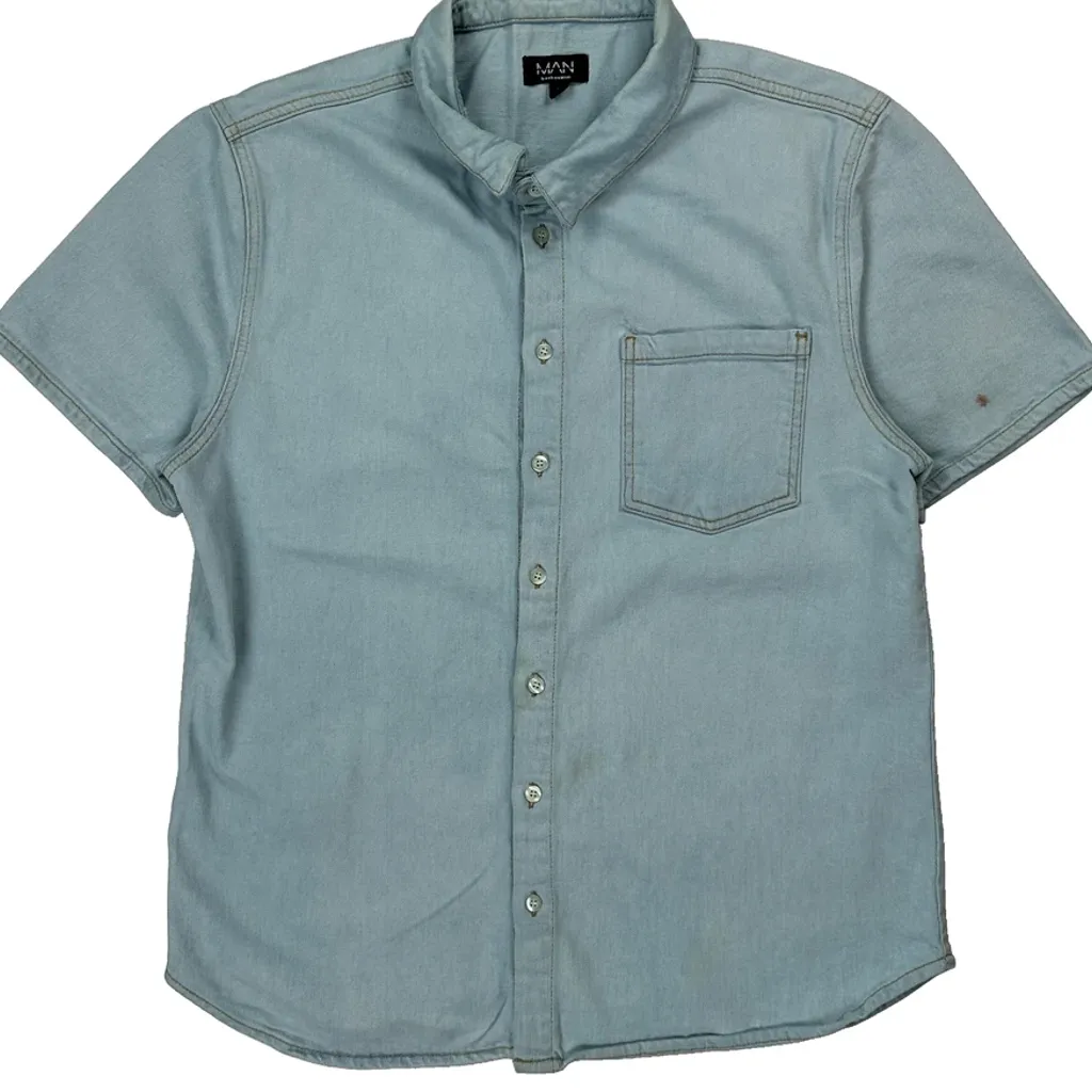 Boohoo Denim Shirt - Large Light Wash Denim - Image 5