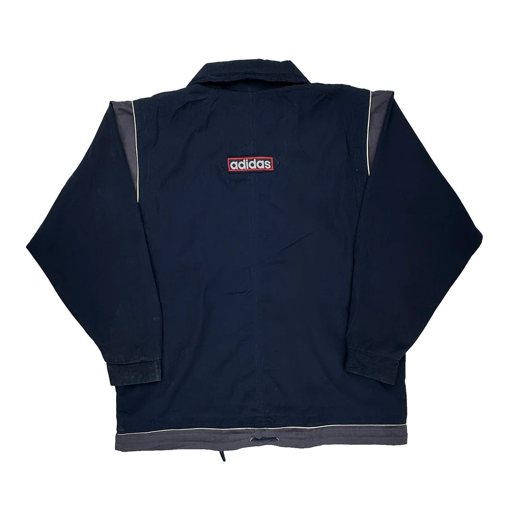 Bootleg Germany Football Adidas Equipment Spellout Windbreaker - Large Navy Polyester - Image 2