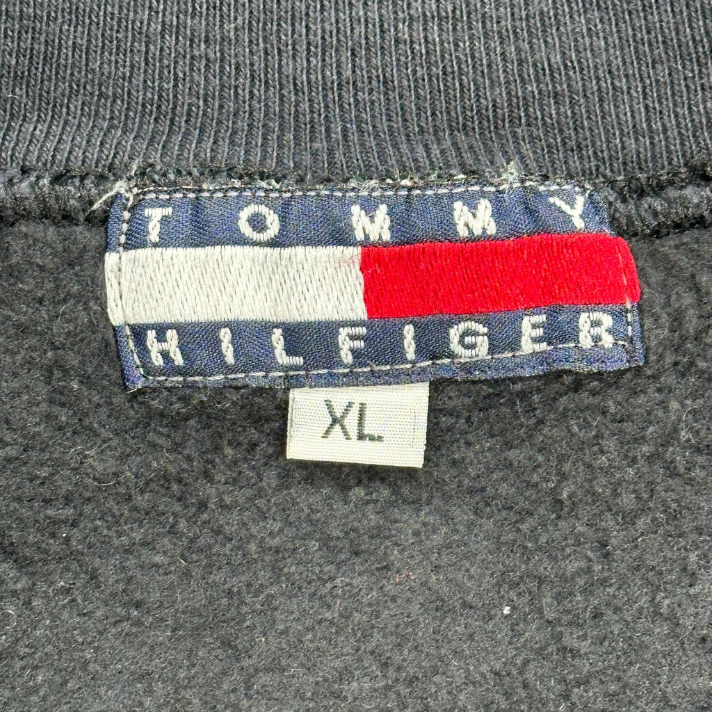 Bootleg Tommy Hilfiger Spellout Sweatshirt - XL Black Cotton - Image 3
