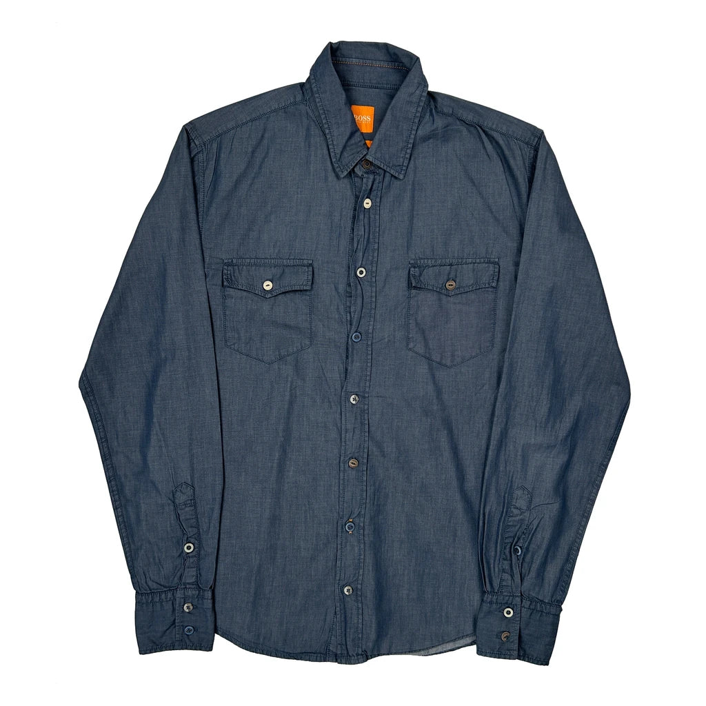 Boss Slim Fit Denim Shirt - Medium Blue Cotton