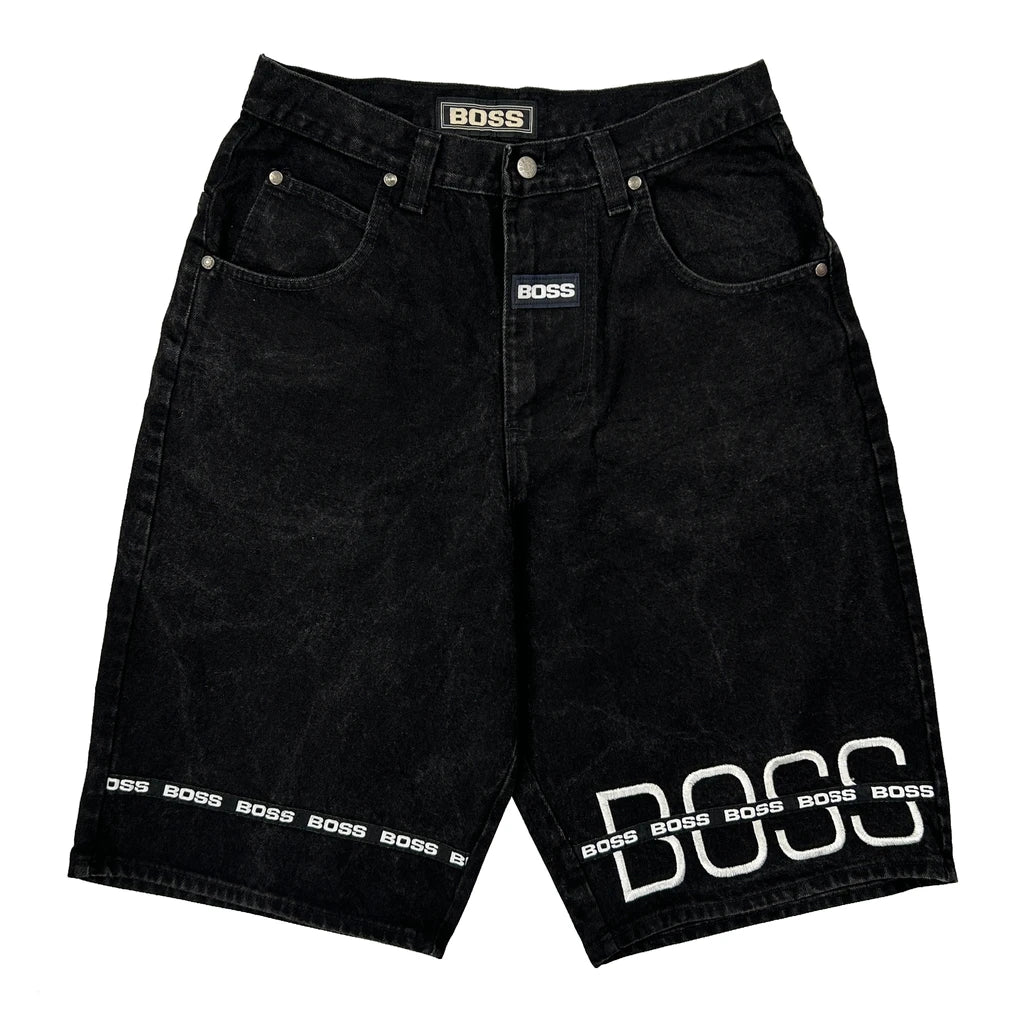 Boss Graphic Denim Shorts - 31W 12L Black Denim - Image 2
