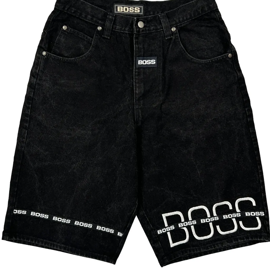 Boss Graphic Denim Shorts - 31W 12L Black Denim - Image 9