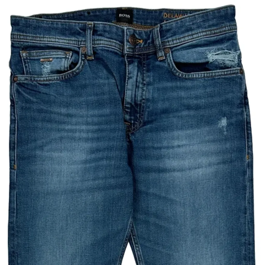 Boss Slim Fit Jeans - 30W 32L Blue Cotton - Image 10