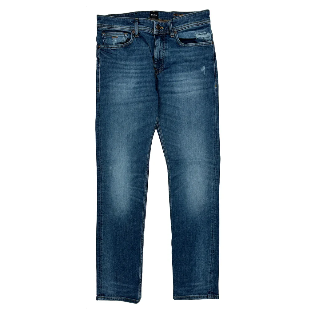 Boss Slim Fit Jeans - 30W 32L Blue Cotton - Image 2