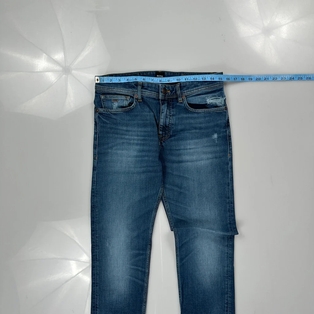 Boss Slim Fit Jeans - 30W 32L Blue Cotton - Image 3