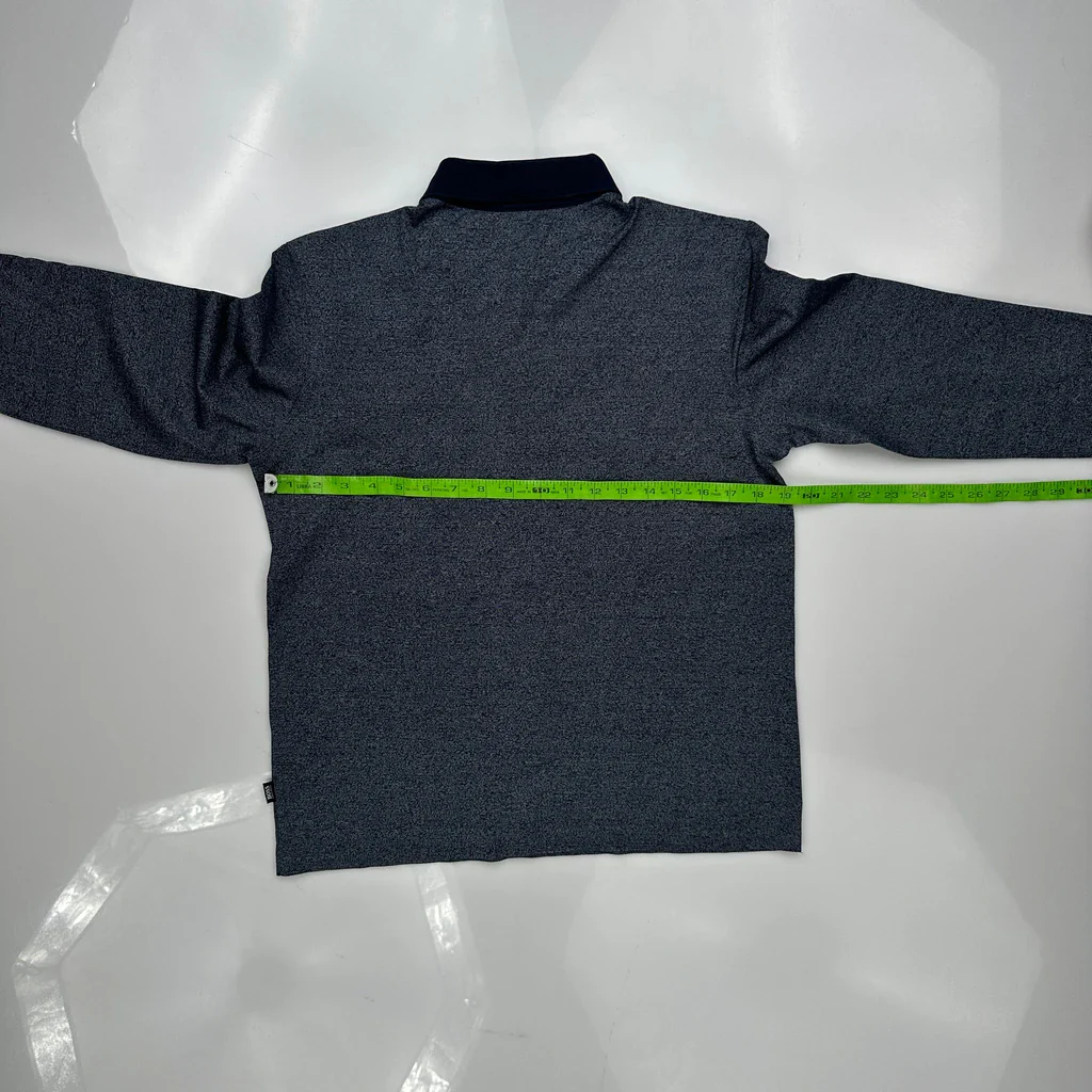 Boss Slim Fit Long Sleeve Polo Shirt - Small Grey Cotton - Image 3