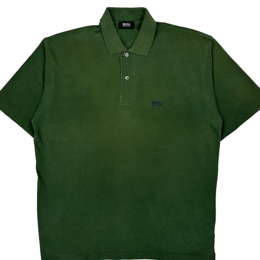 Boss Polo Shirt - Large Green Cotton - Image 4