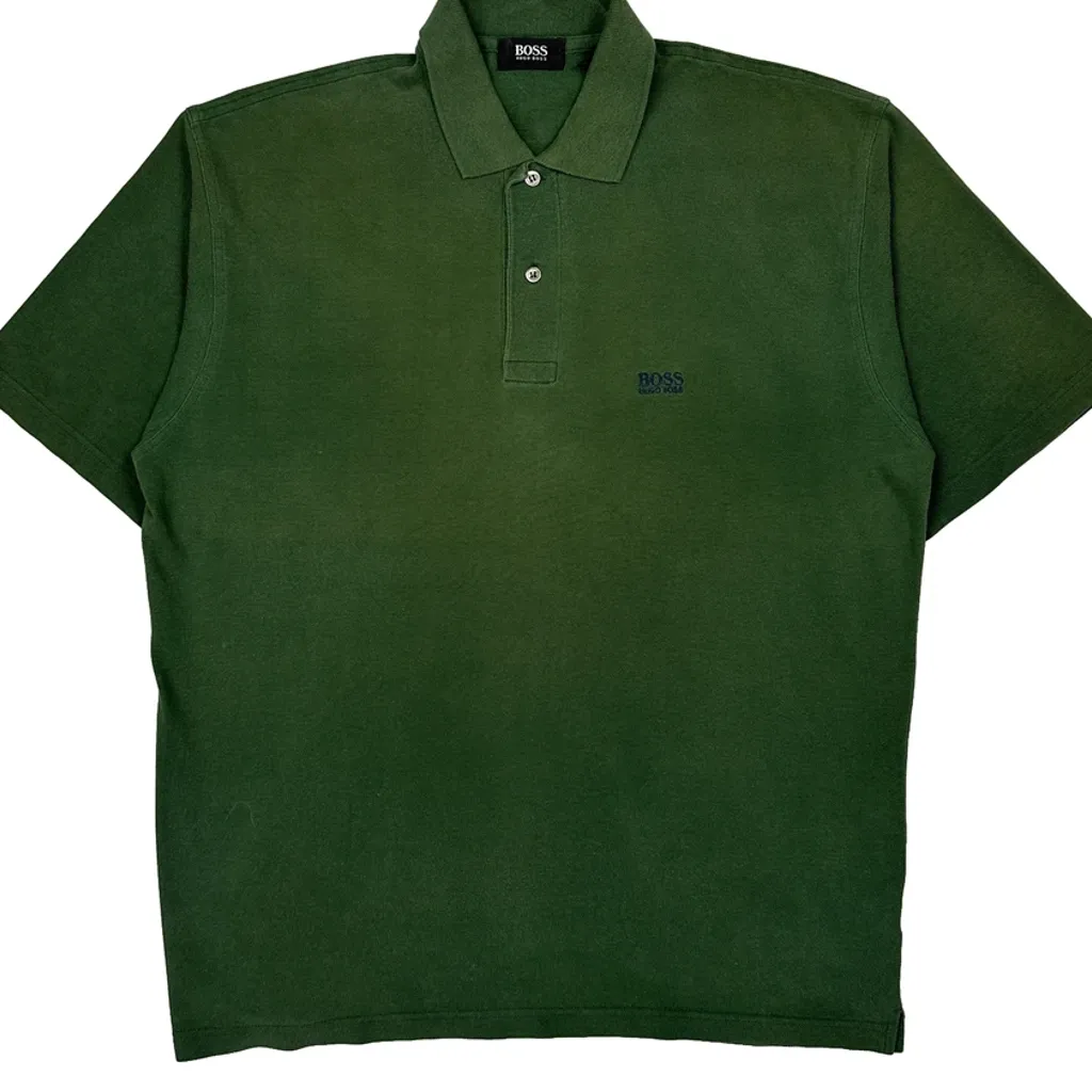 Boss Polo Shirt - Large Green Cotton - Image 5